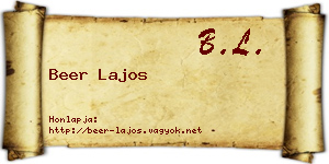 Beer Lajos névjegykártya
