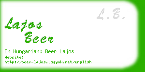 lajos beer business card